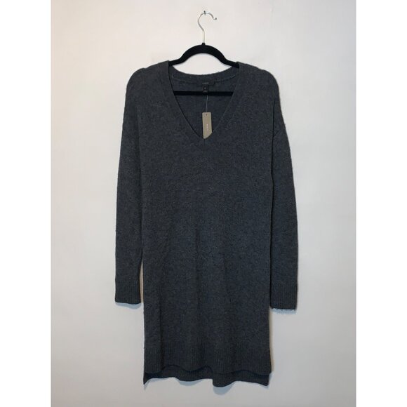 J. Crew Minimalist Wool Alpaca Gray Oversize Sweater Dress Women's Size M - Picture 4 of 8